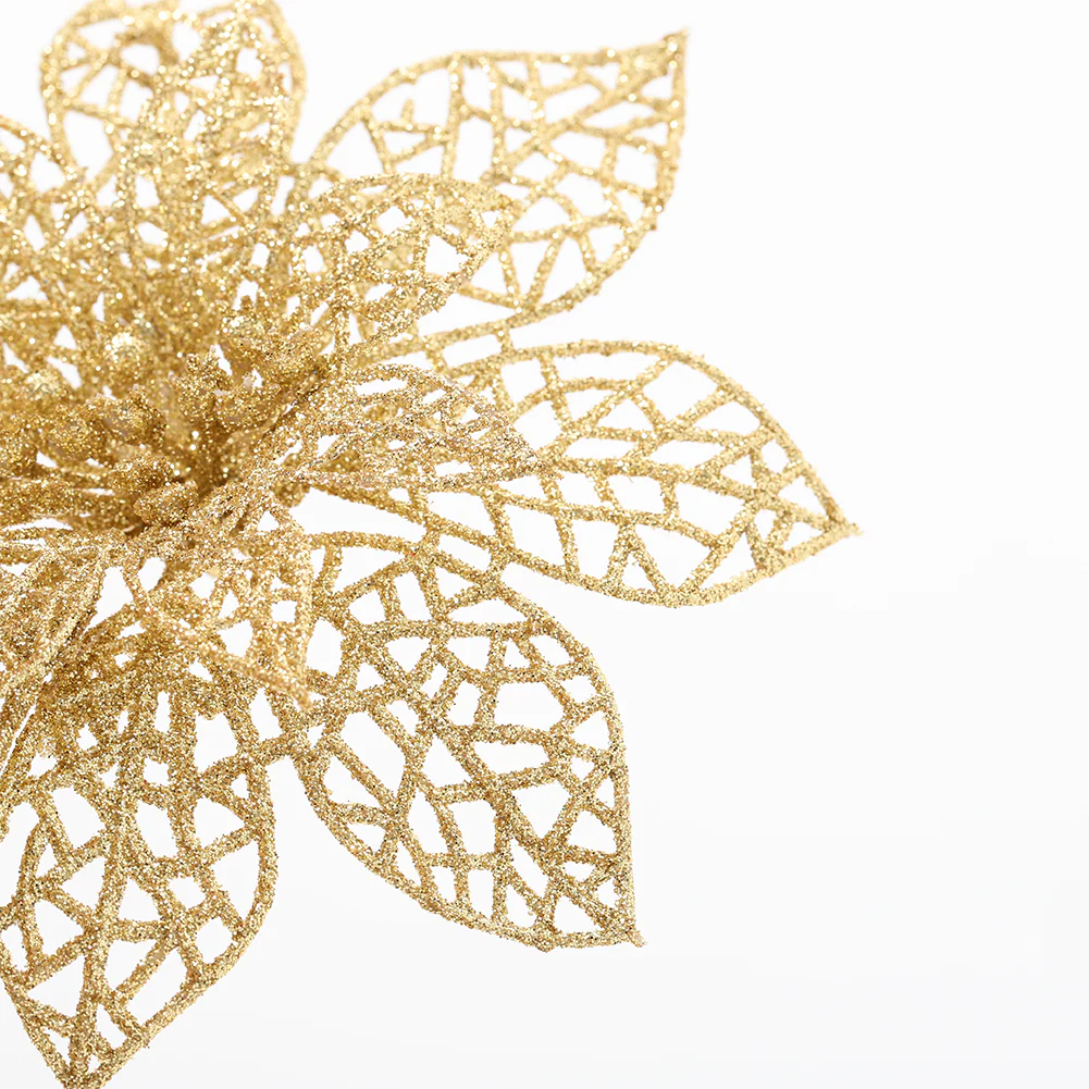 Lifeideas 30 Pieces Artificial Christmas Tree Flowers Sequins Poinsettia Decoration Set - Image 3