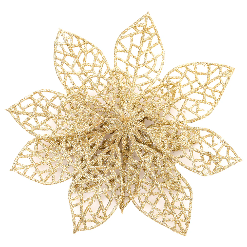 Lifeideas 30 Pieces Artificial Christmas Tree Flowers Sequins Poinsettia Decoration Set - Image 4