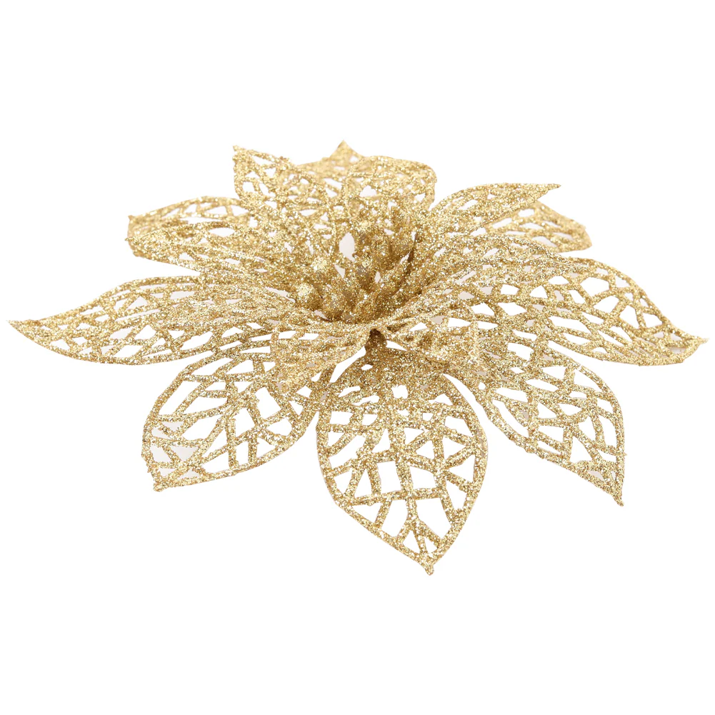 Lifeideas 30 Pieces Artificial Christmas Tree Flowers Sequins Poinsettia Decoration Set - Image 5