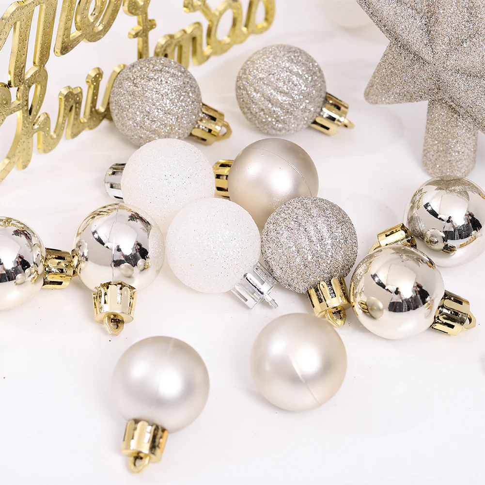 Lifeideas 30 Pieces Shatterproof Christmas Tree Ornament Set Xmas Bauble and Snowflake Tree Topper - Image 2