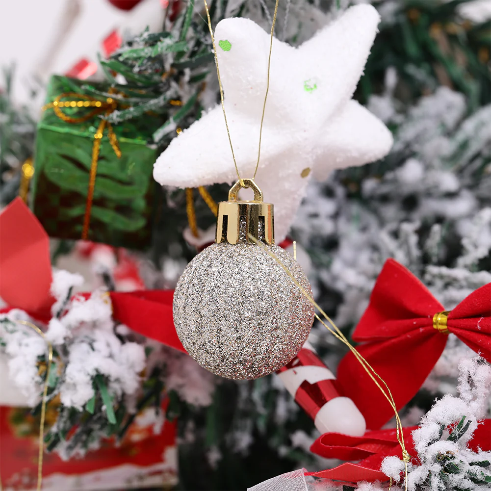 Lifeideas 30 Pieces Shatterproof Christmas Tree Ornament Set Xmas Bauble and Snowflake Tree Topper - Image 3