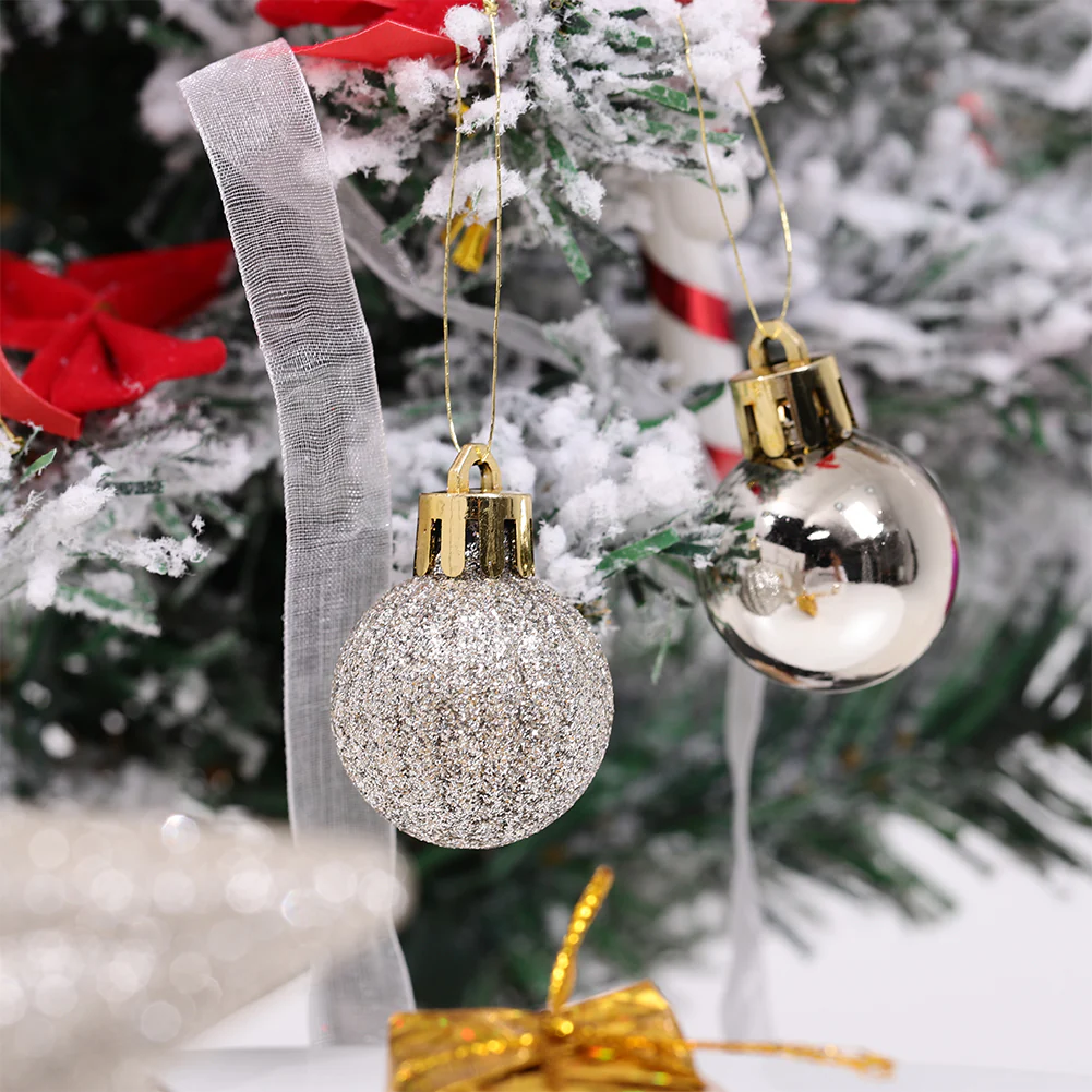 Lifeideas 30 Pieces Shatterproof Christmas Tree Ornament Set Xmas Bauble and Snowflake Tree Topper - Image 4