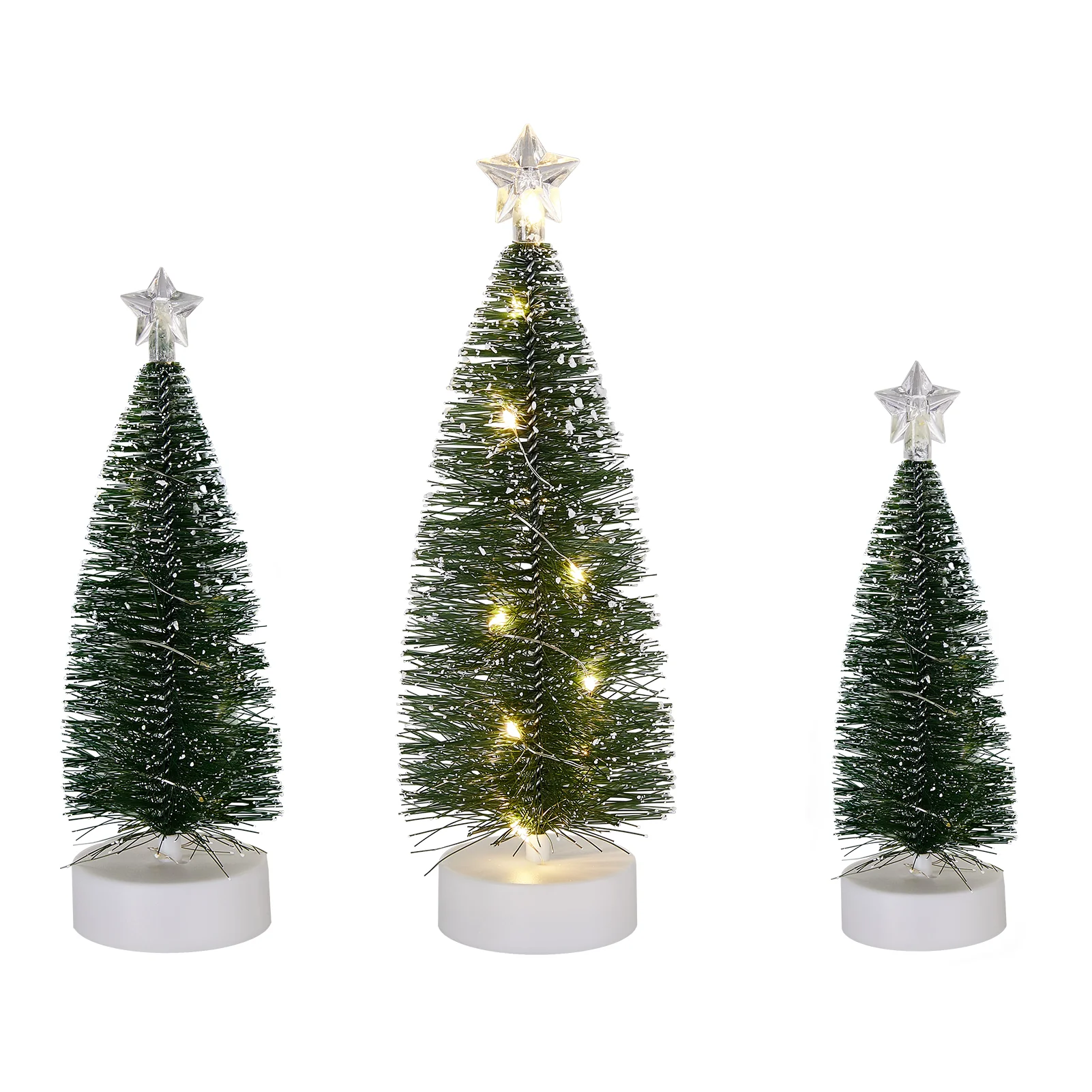 Lifeideas 3PCS Mini Christmas Tree Set with LED Lights - Image 3