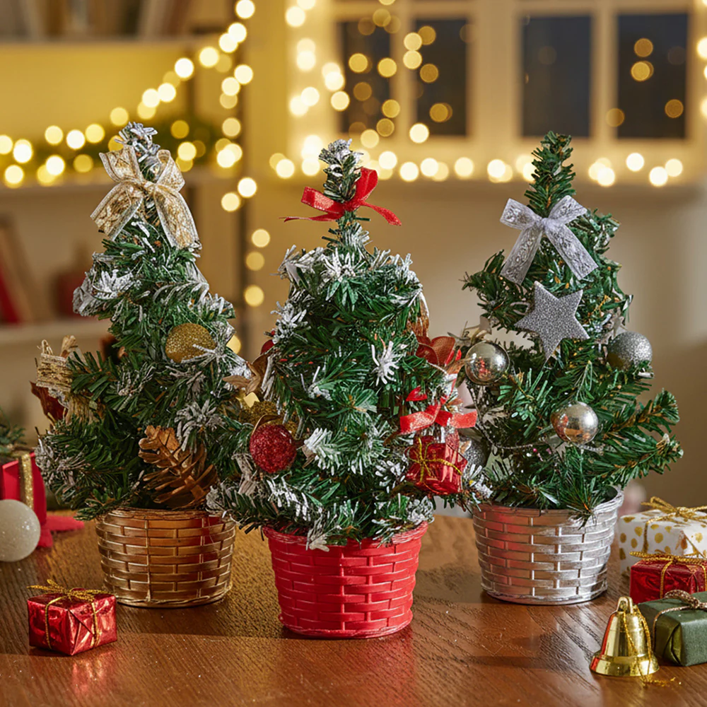 Lifeideas 3PCS Mini Tabletop Christmas Trees - Image 2