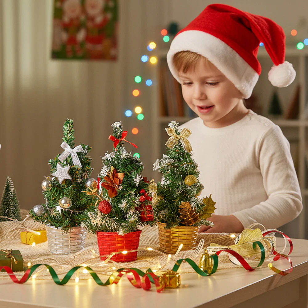 Lifeideas 3PCS Mini Tabletop Christmas Trees - Image 2