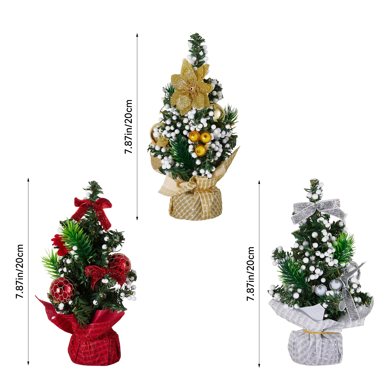 Lifeideas 3PCS Mini Tabletop Christmas Trees - Image 7