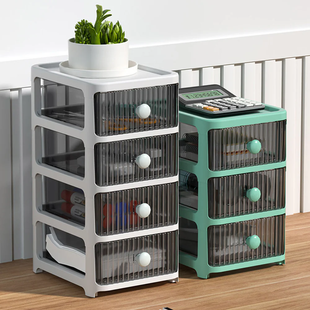 Lifeideas 4 Drawer Transparent Desktop Organizer