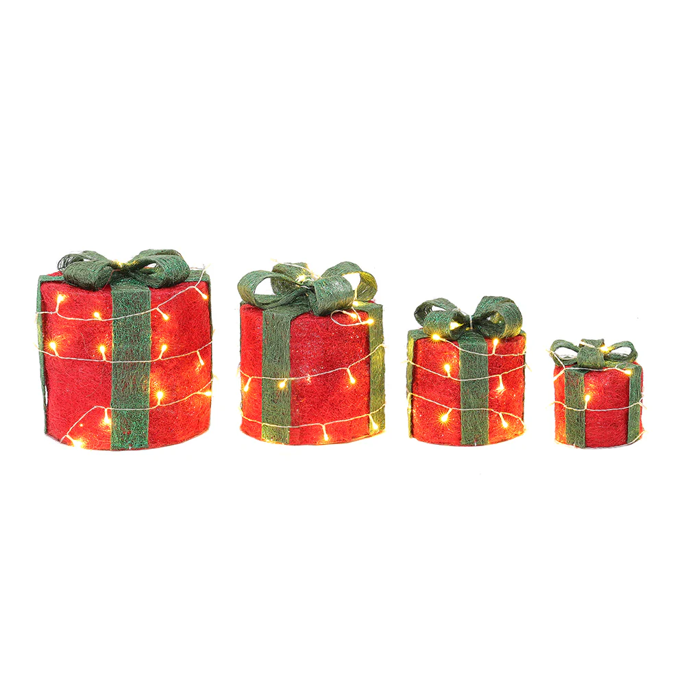 Lifeideas 4-Piece Christmas Gift Box Decorations With LED Lights - Image 4