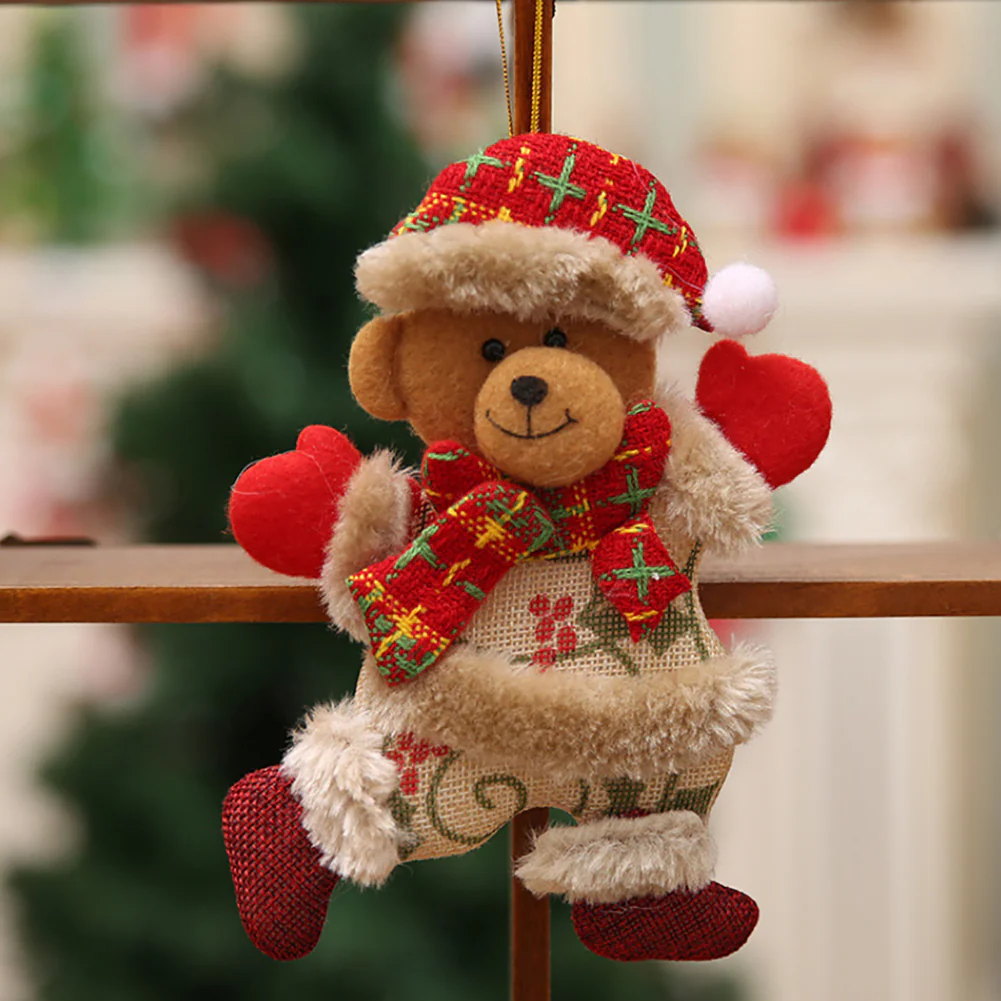 Lifeideas 4-Piece Christmas Tree Ornament Set - Snowman, Santa, Elk & Bear - Image 2