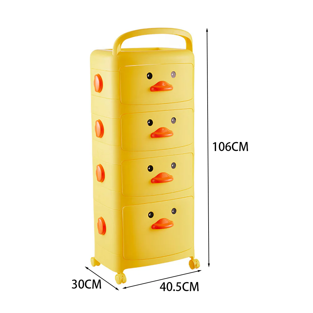 Lifeideas 4-Tier Cute Yellow Duck Storage Cart With Wheels - Image 3