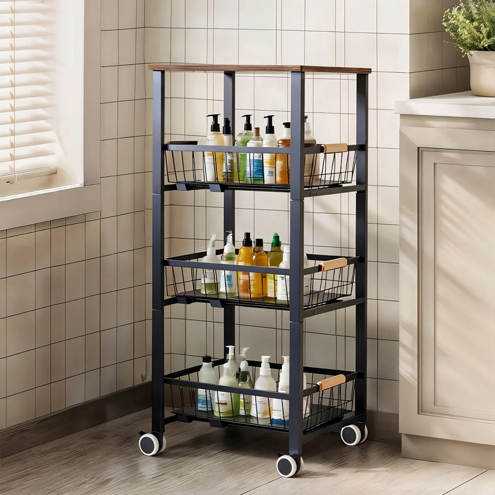 Lifeideas 4-Tier Kitchen Storage Trolley With Wheels