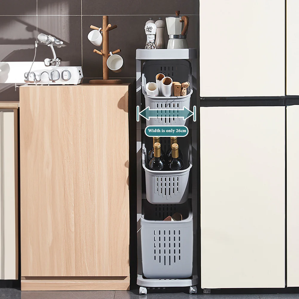 Lifeideas 4-Tier Laundry Storage with Wheels - Image 4