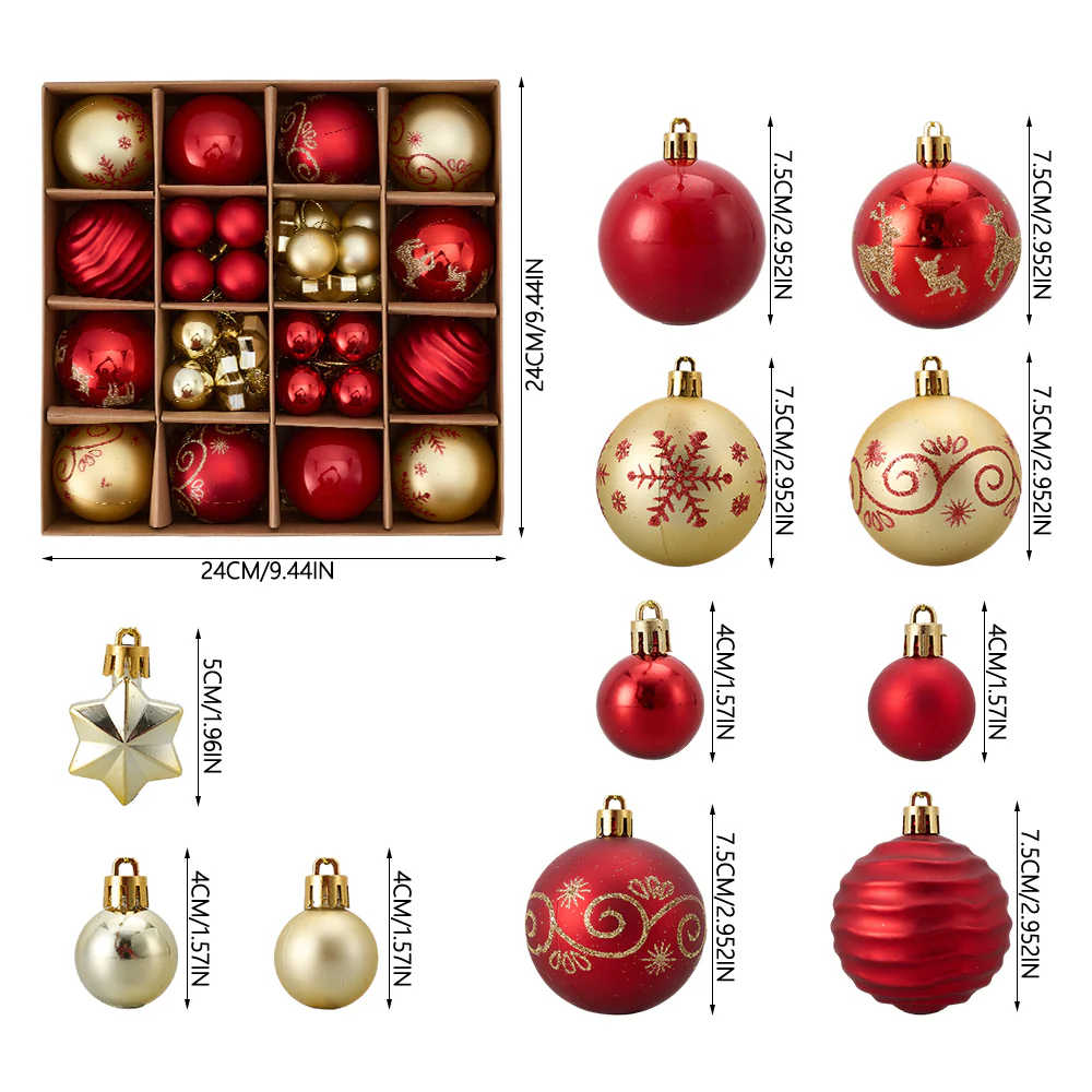 Lifeideas 44-Piece Christmas Ornaments for Tree Decoration - Image 3