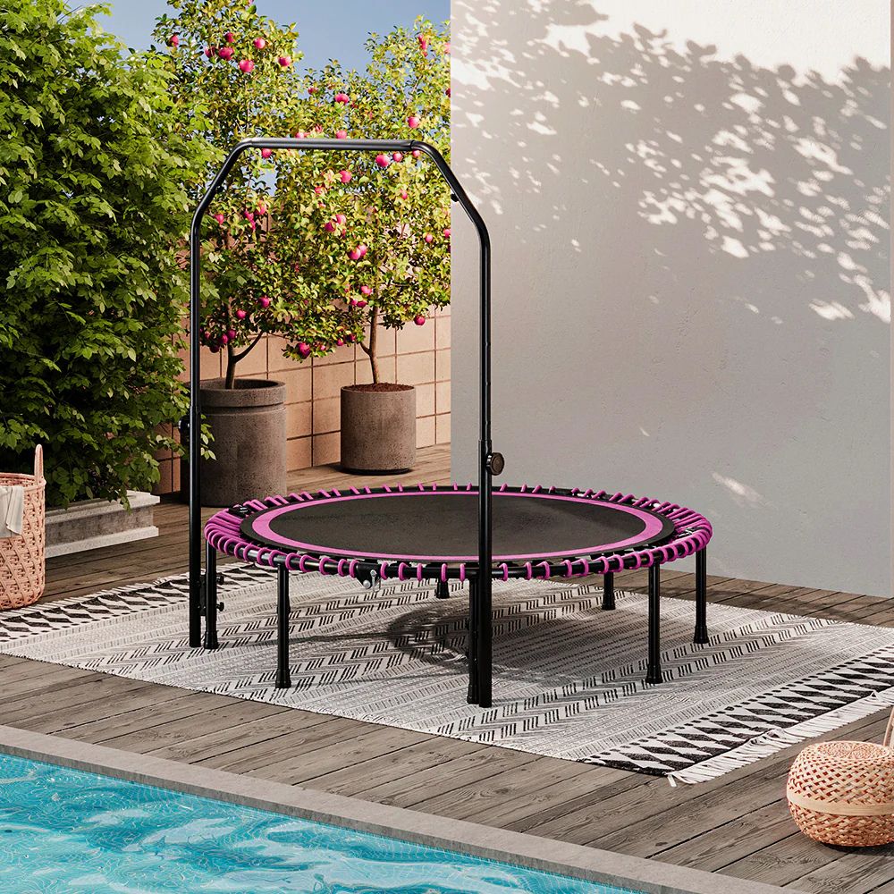 Lifeideas 48in Bungee Cords Foldable Round Trampoline with Adjustable U-Handle Bar - Image 18