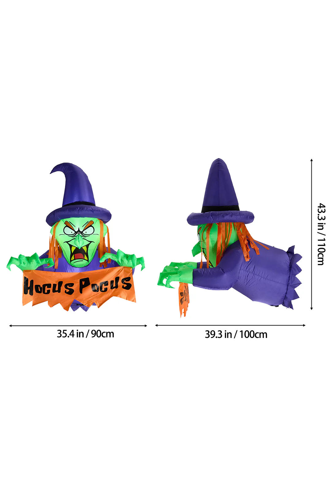 Lifeideas 4ft Halloween Inflatable Witch Decoration with Built-in LED Lights - Image 7