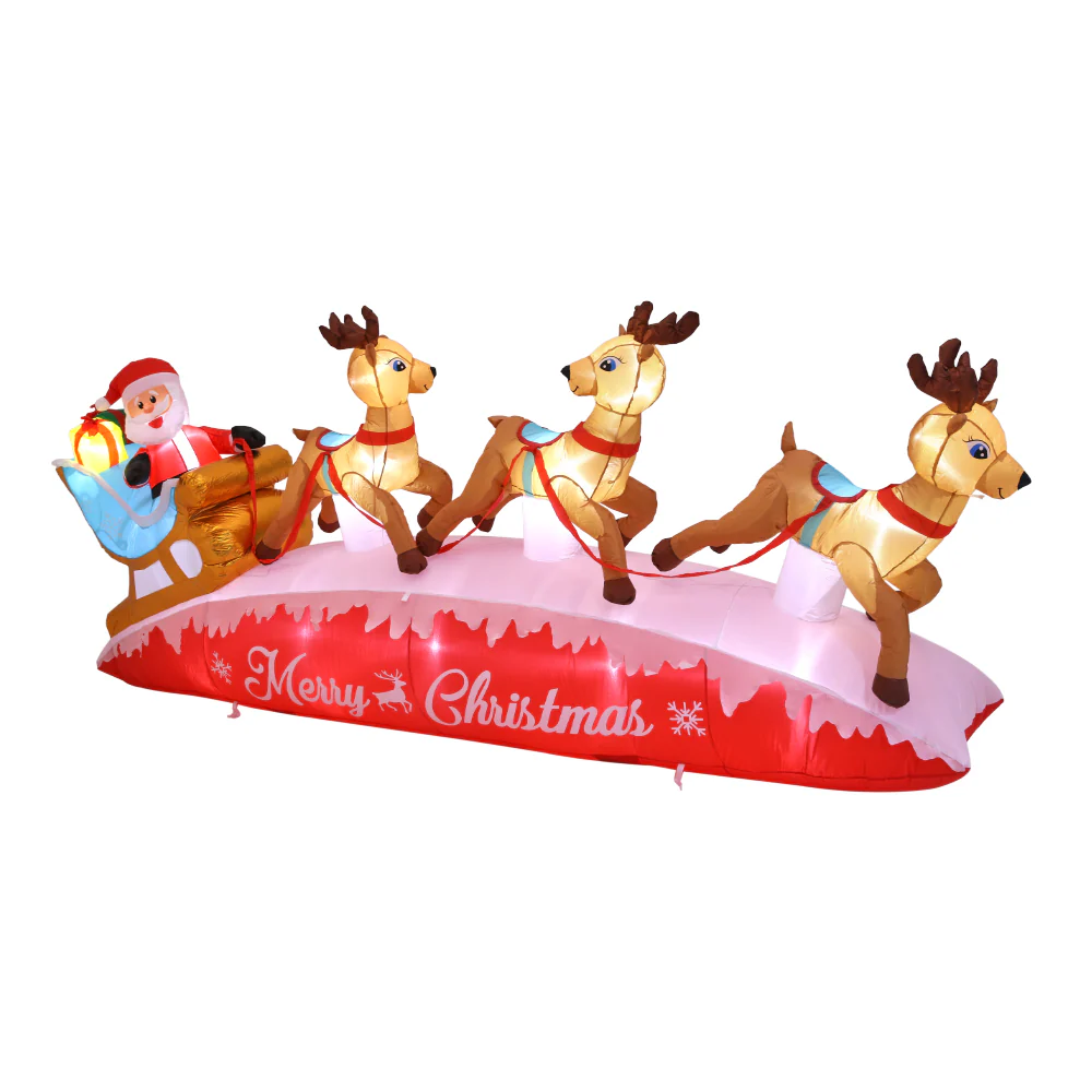 Lifeideas 4M Inflatable Santa and Rudolf Decoration - Image 3