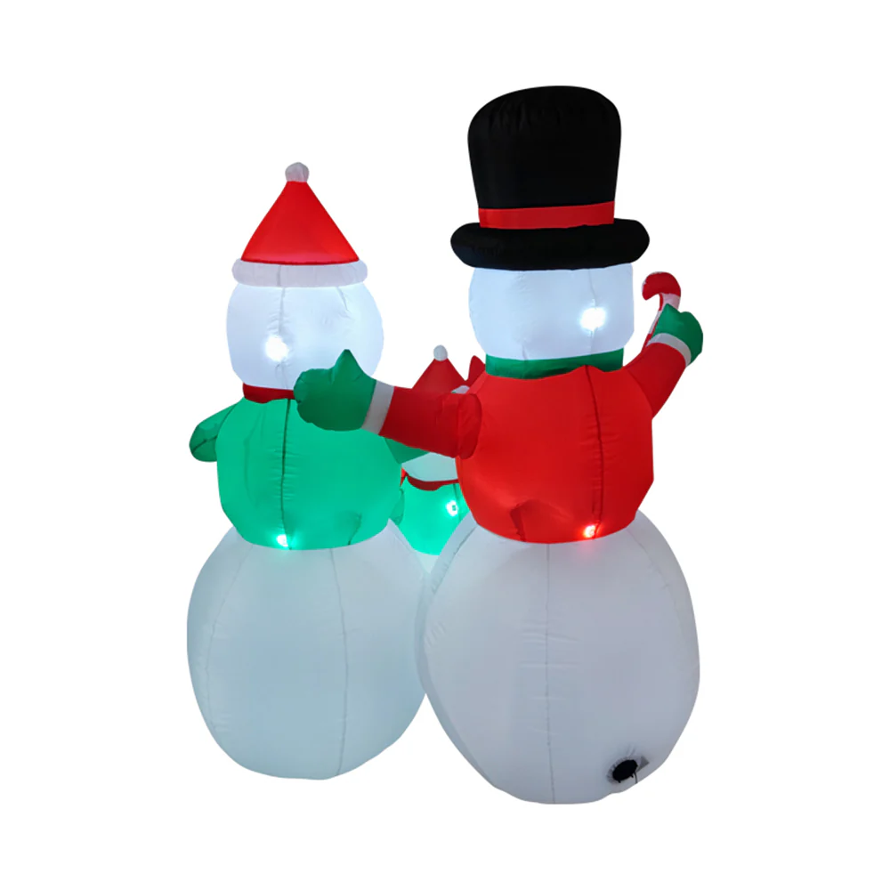 Lifeideas 6ft Christmas Inflatable Snowman Family Decoration with LED Lights - Image 4