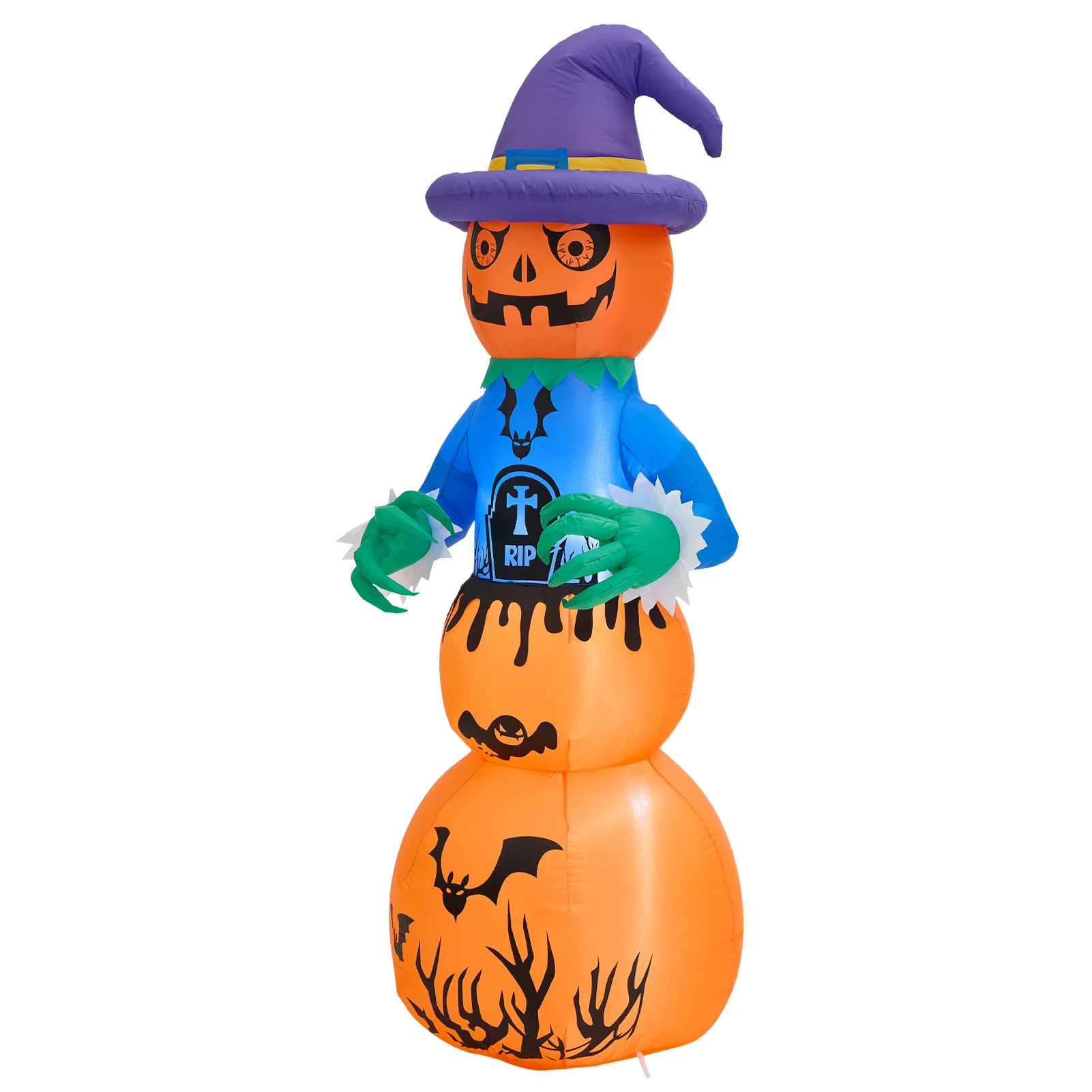 Lifeideas 6ft Halloween Inflatable Stacked Pumpkin And Ghost Decoration - Image 3