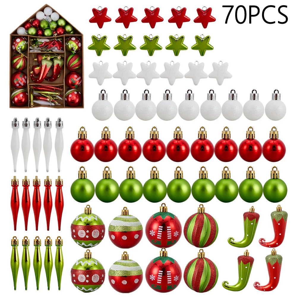 Lifeideas 70-Piece Christmas Tree Ornaments Set For Holiday Decorations