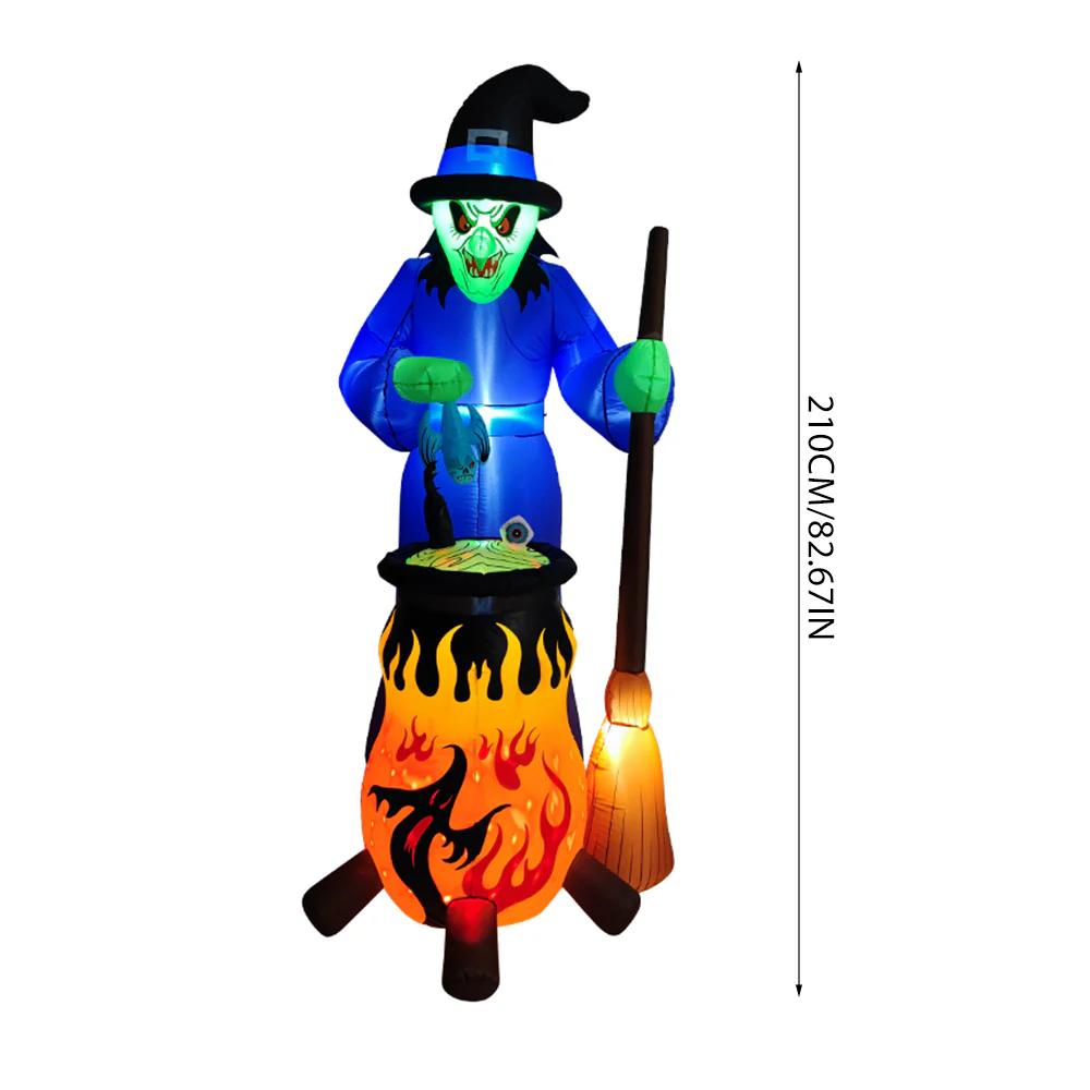 Lifeideas 7ft Halloween Inflatable Witch with Built In LED Lights - Image 3