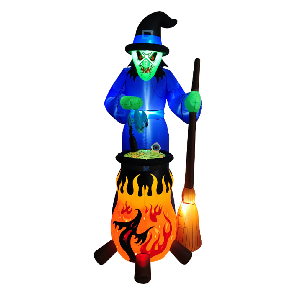 Lifeideas 7ft Halloween Inflatable Witch with Built In LED Lights - Image 4