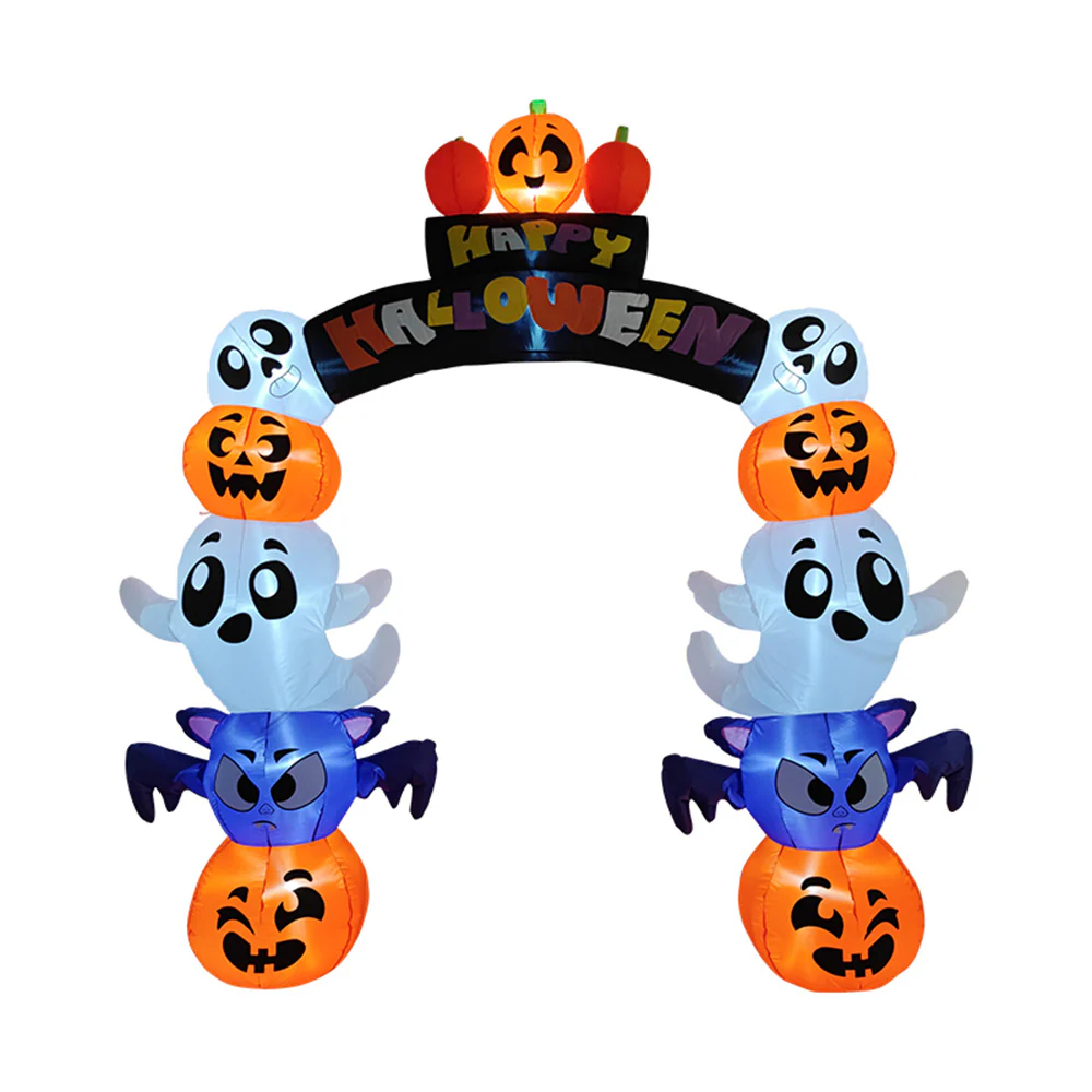 Lifeideas 8ft Halloween Inflatable Pumpkin Archway Decoration With Built-in LED Lights