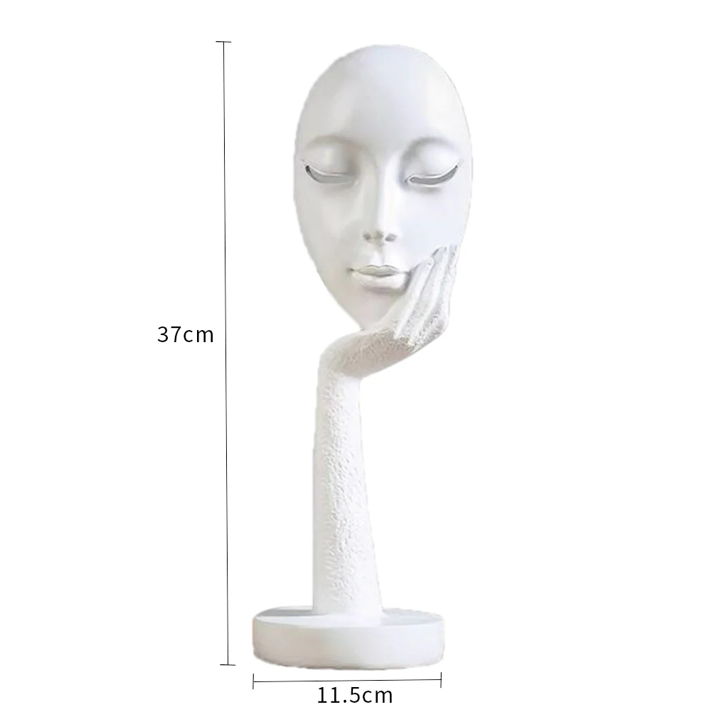 Lifeideas Abstract Resin Woman Face Statue Home Decoration - Image 3