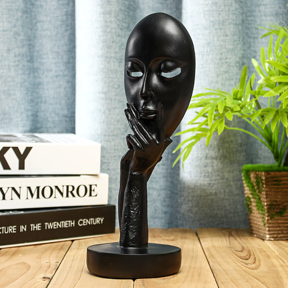 Lifeideas Abstract Resin Woman Face Statue Home Decoration - Image 2