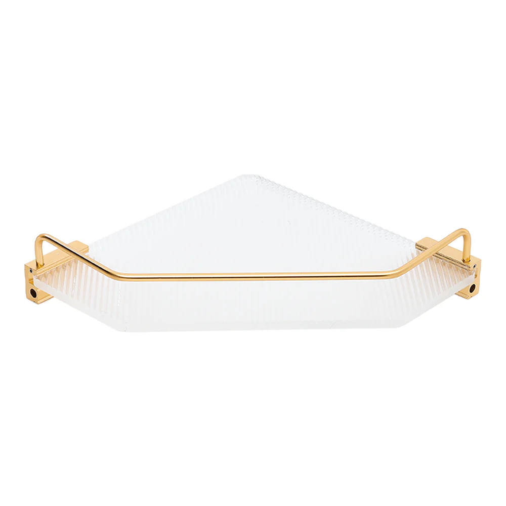 Lifeideas Acrylic Bathroom Corner Shelf Adhesive Shower Organiser - Image 3