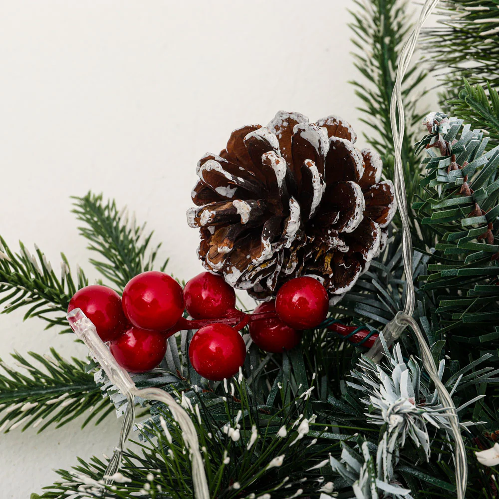 Lifeideas Artificial Christmas Mantel Swag With LED Warm White Lights - Image 3