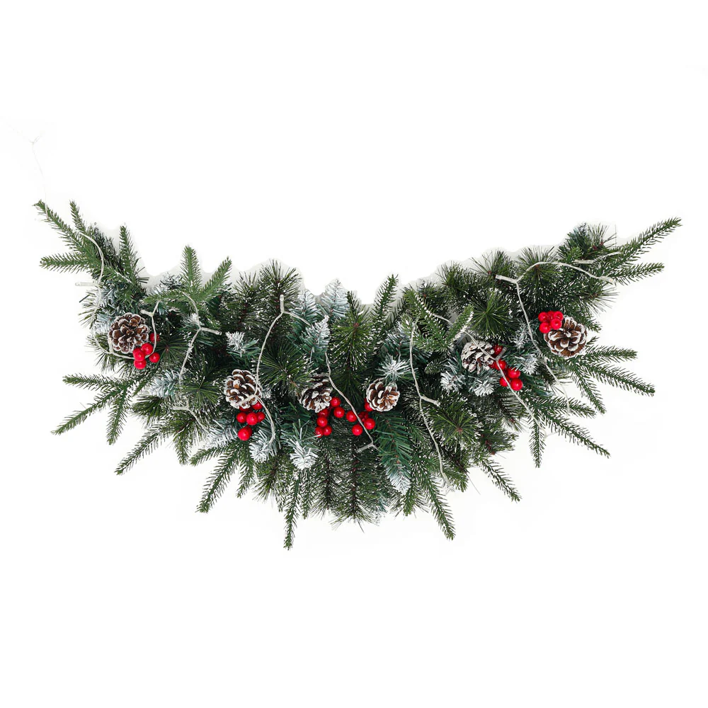 Lifeideas Artificial Christmas Mantel Swag With LED Warm White Lights - Image 5