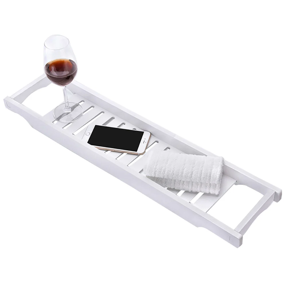 Lifeideas Bamboo Bath Tray Bathtub Caddy for Bathroom - Image 3
