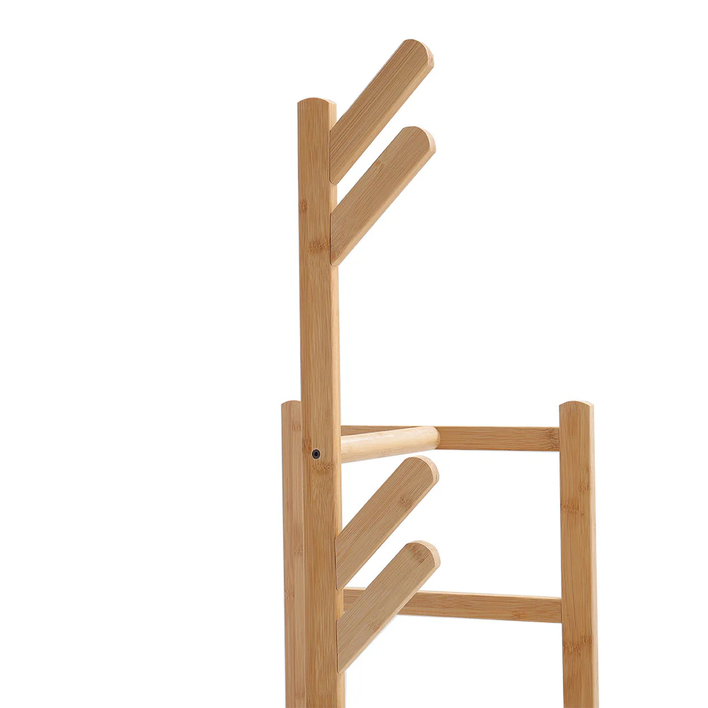Lifeideas Bamboo Coat Rack Stand Coat Standing Tree for Entryway Bedroom Office - Image 7