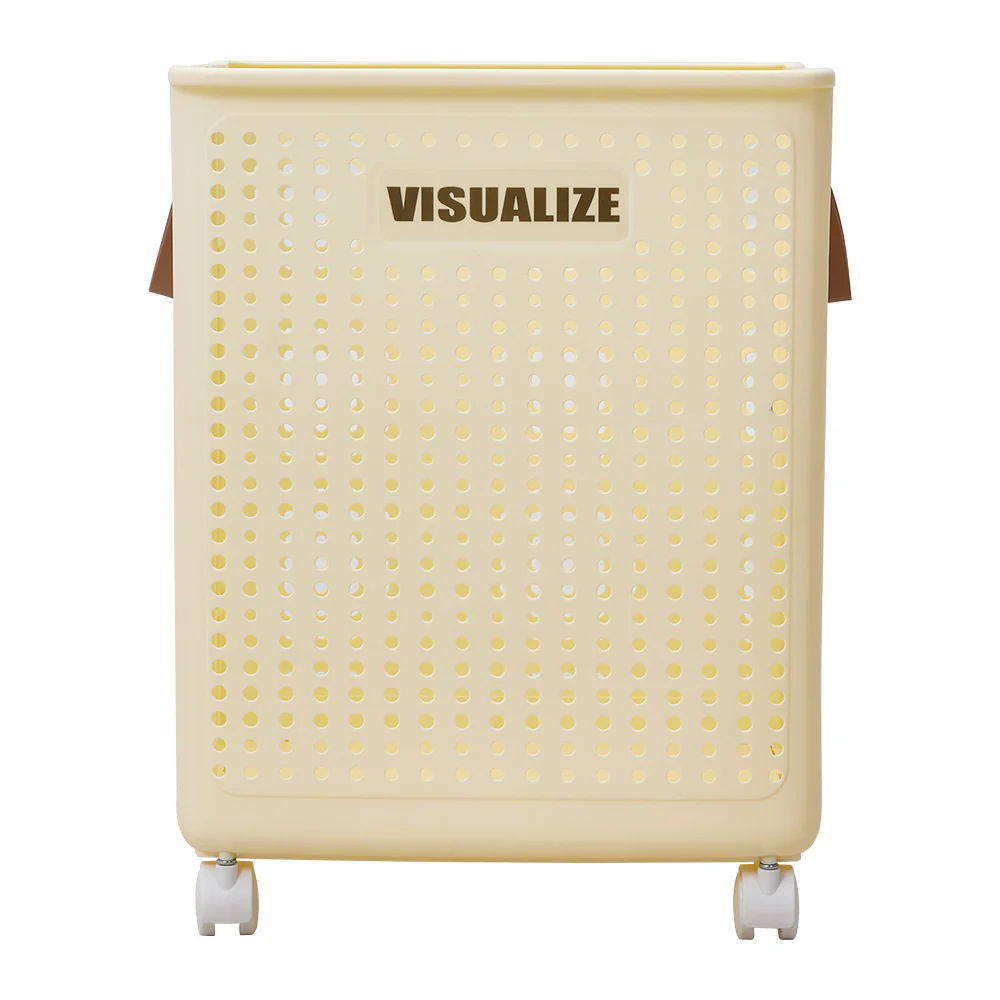 Lifeideas Beige Laundry Basket With Lockable Wheels - Image 4