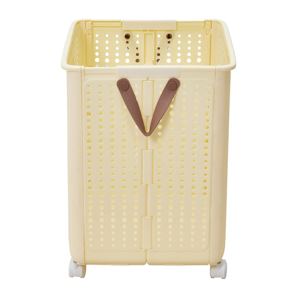 Lifeideas Beige Laundry Basket With Lockable Wheels - Image 5