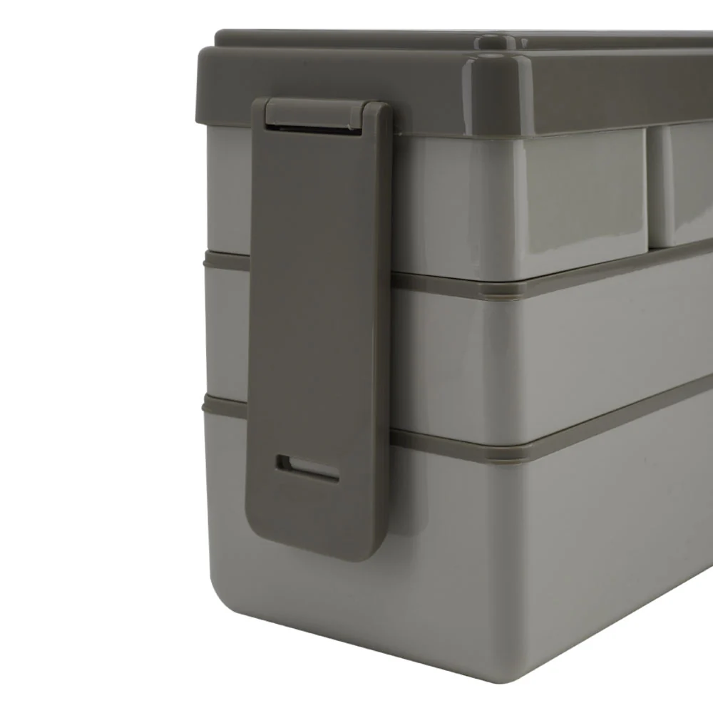 Lifeideas Bento-Style Plastic Lunch Box with Cutlery 3-Layer - Image 3