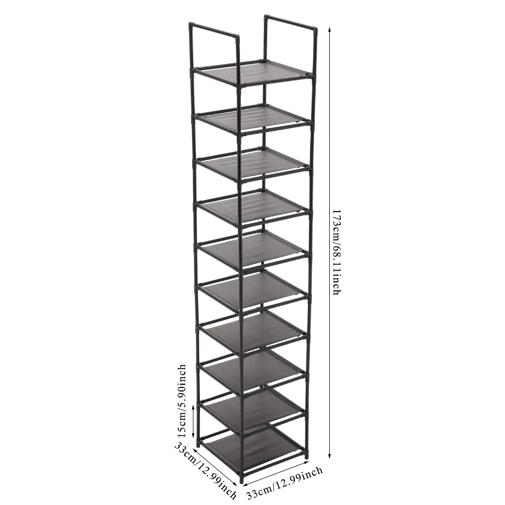 Lifeideas Black 10-Tier Freestanding Shoe Storage Rack - Image 3