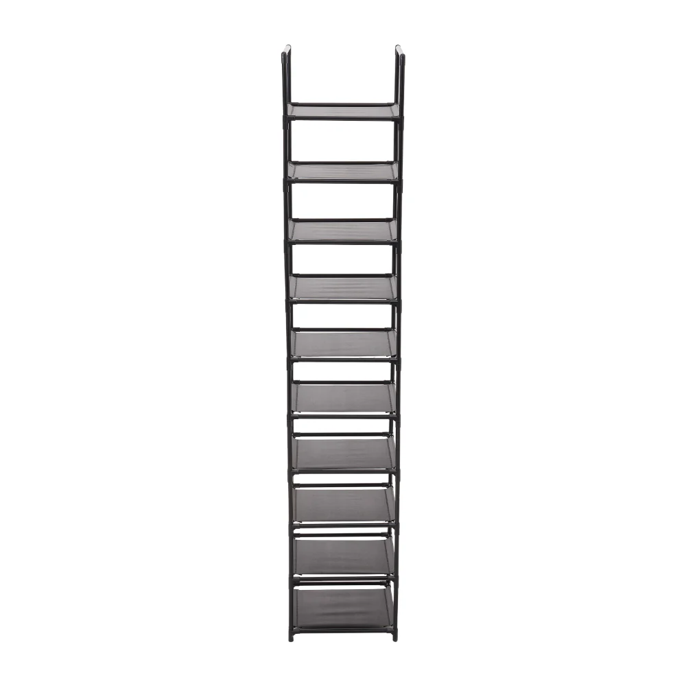 Lifeideas Black 10-Tier Freestanding Shoe Storage Rack - Image 4
