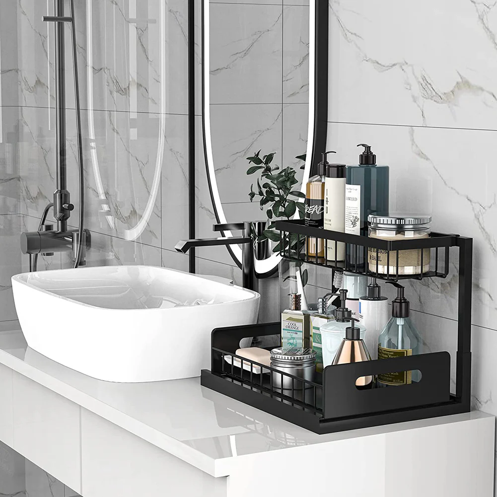 Lifeideas Black Carbon Steel Cabinet Rack