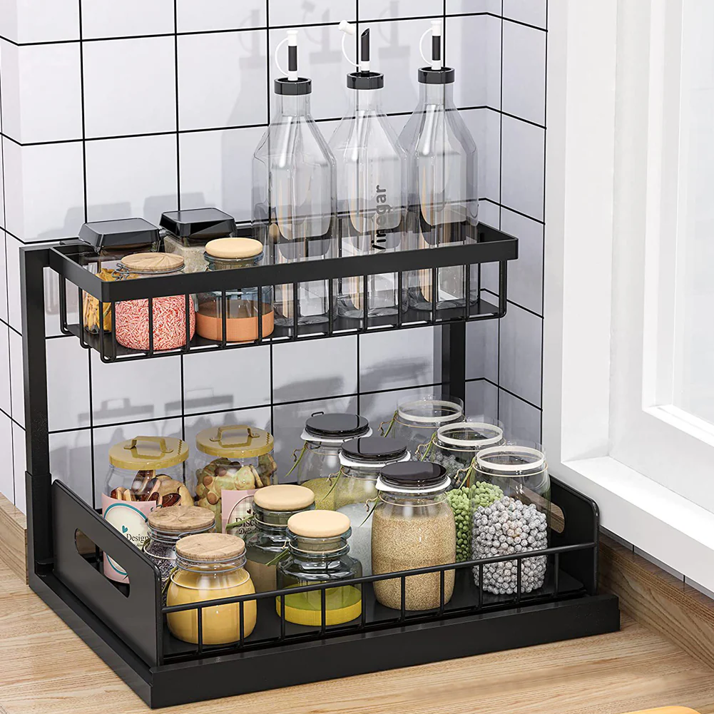 Lifeideas Black Carbon Steel Cabinet Rack - Image 2