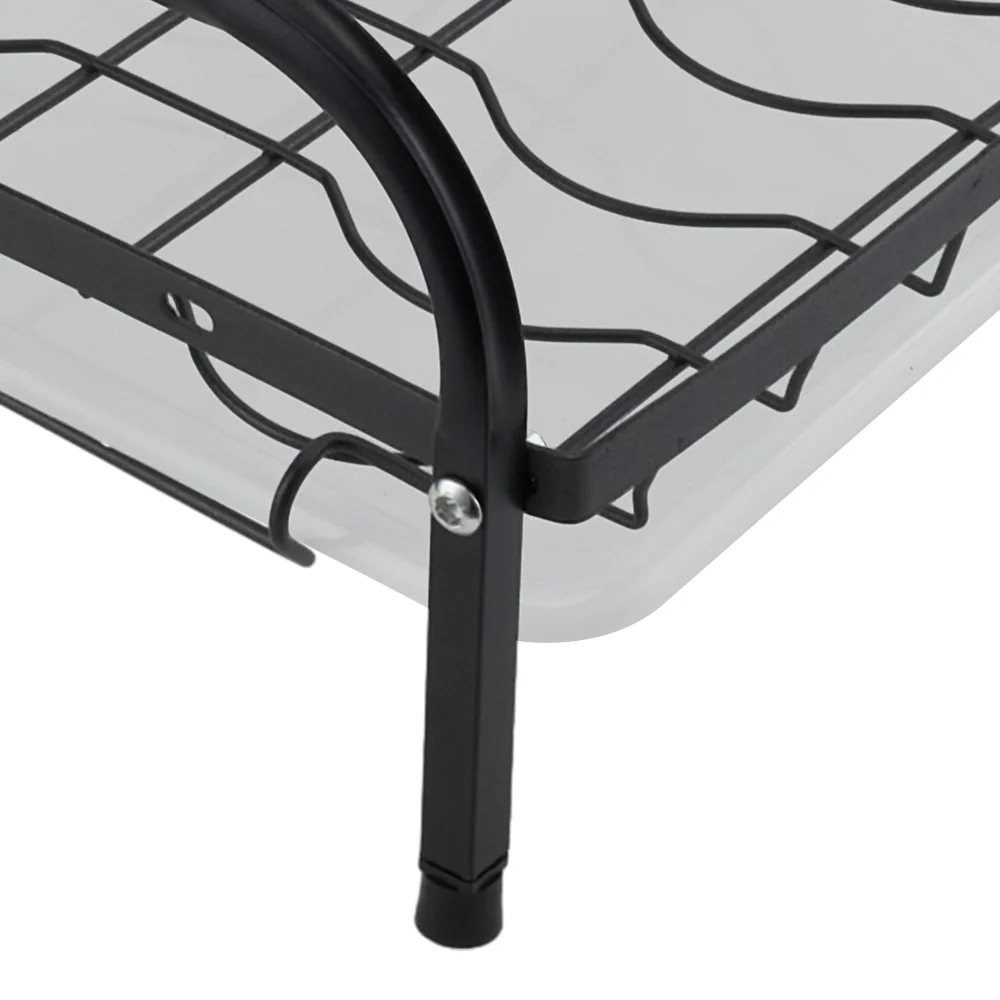 Lifeideas Black Steel Dish Drying Rack 2-Tier - Image 3