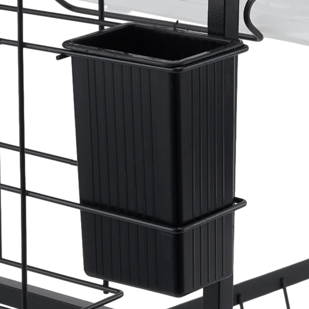 Lifeideas Black Steel Dish Drying Rack 2-Tier - Image 4