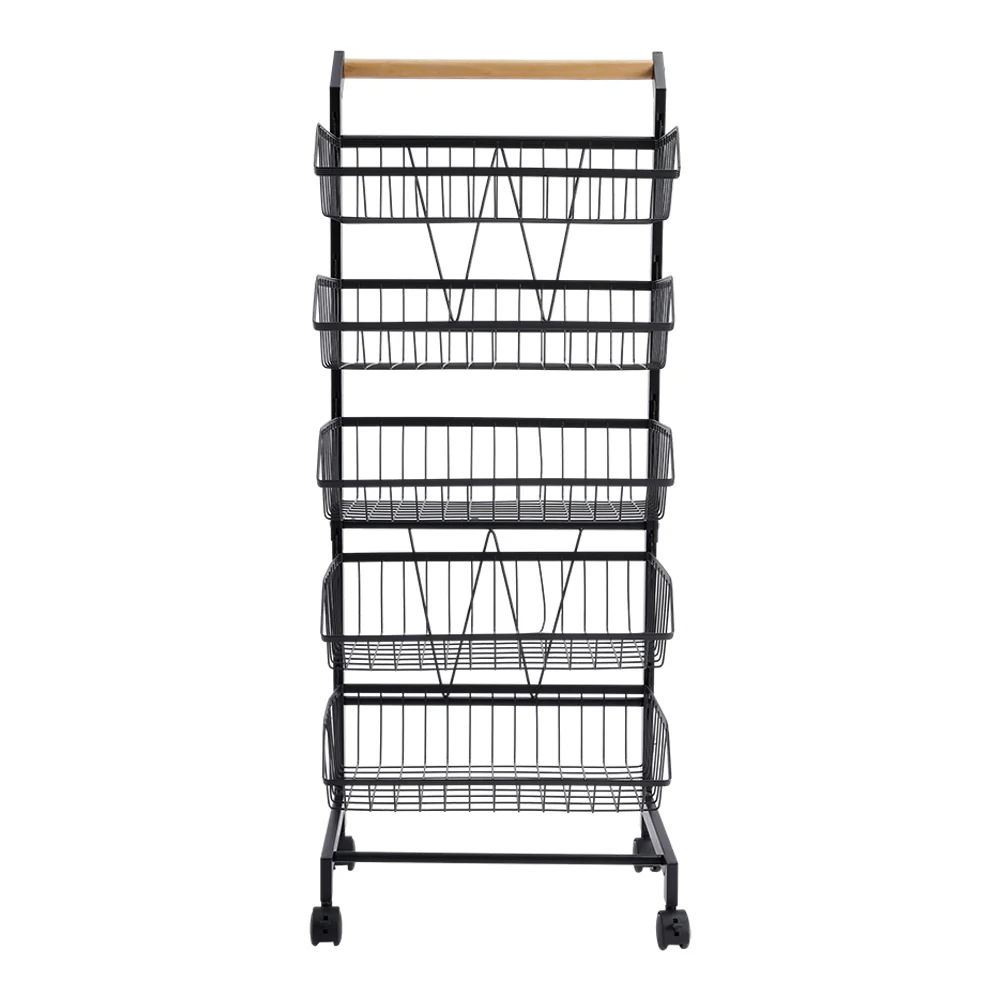 Lifeideas Carbon Steel Kitchen Trolley with Wheels - Image 4