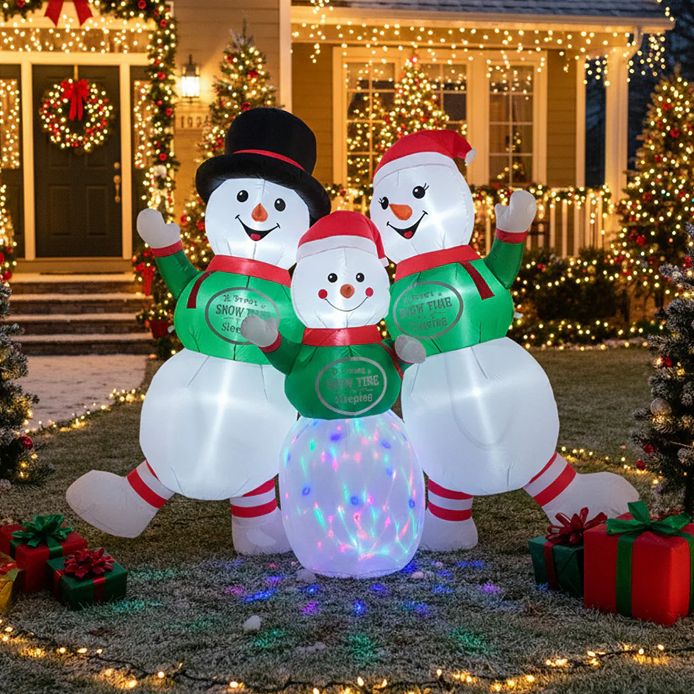 Lifeideas Christmas Inflatable Snowman Family - Image 2