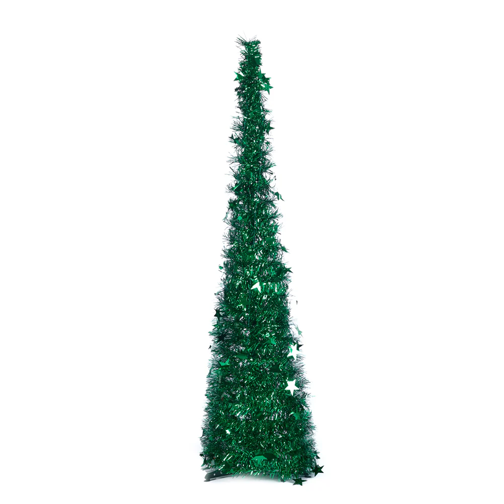 Lifeideas Collapsible 1.2M Pop Up Tinsel Christmas Tree With Base - Image 4