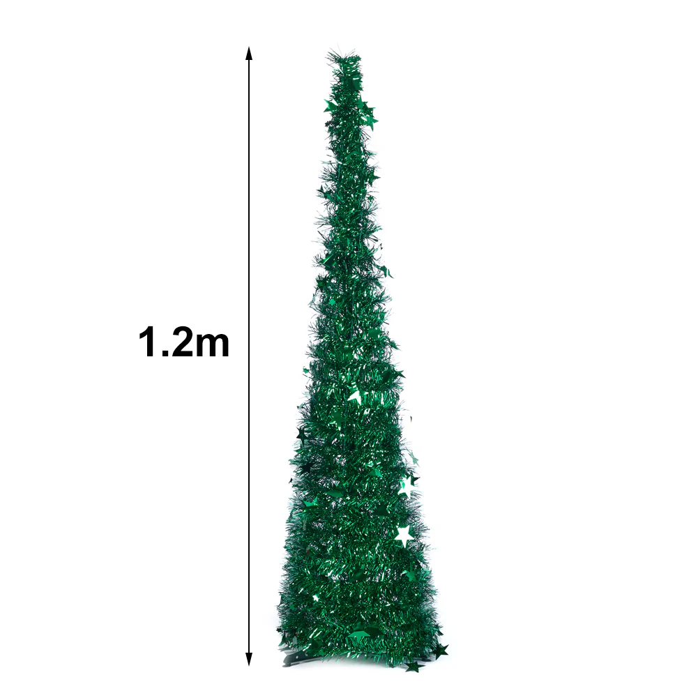 Lifeideas Collapsible 1.2M Pop Up Tinsel Christmas Tree With Base - Image 8