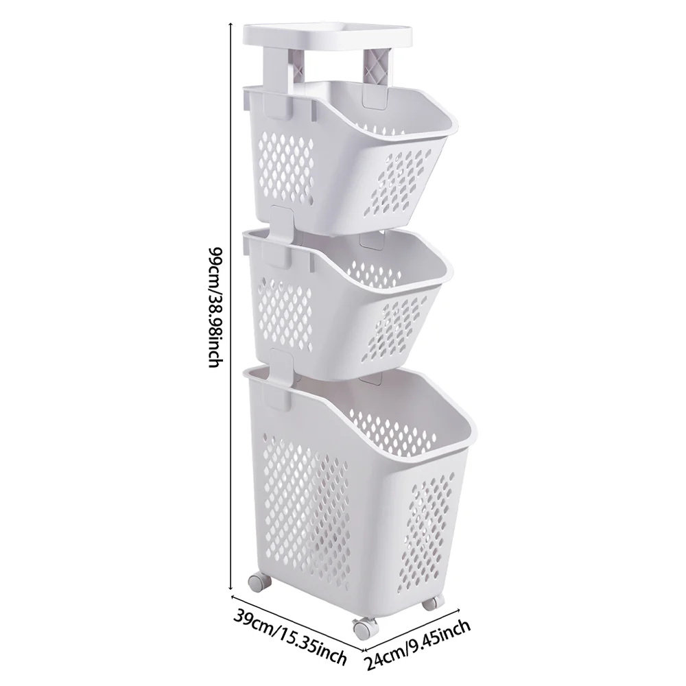 Lifeideas Compact 3 Tier Storage Unit for Laundry - Image 4