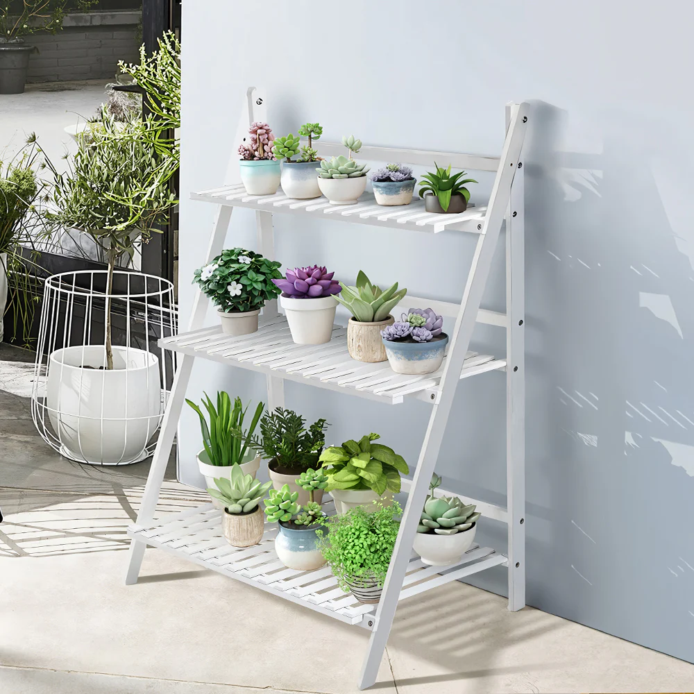 Lifeideas Compact Folding Wooden Display Shelf - Image 2