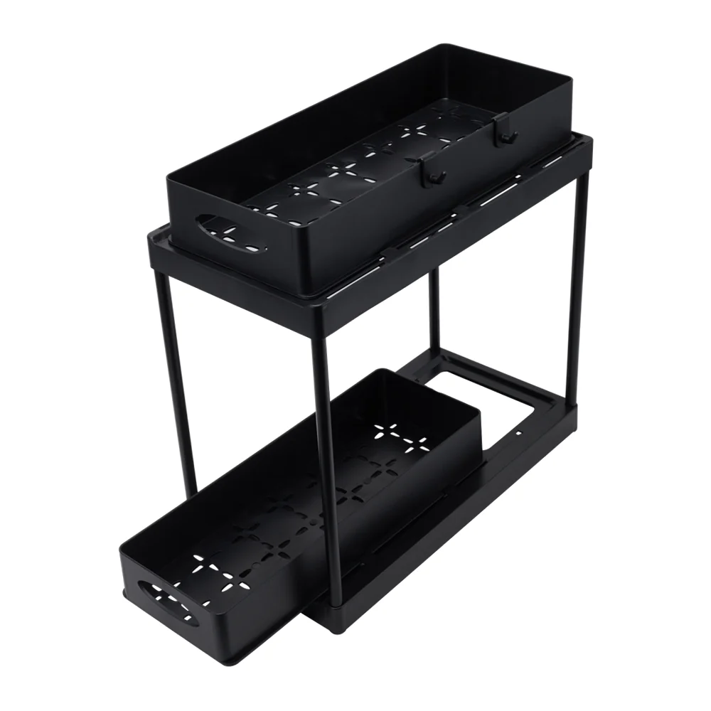 Lifeideas Compact Two-Tier Sliding Storage Rack - Image 3
