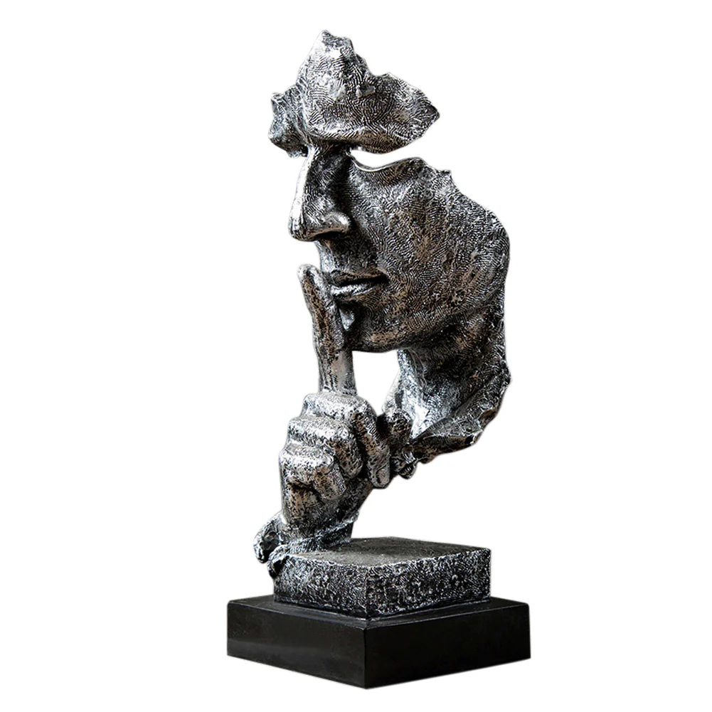 Lifeideas Creative Silence Is Golden Figurine For Tabletop Decor - Image 2